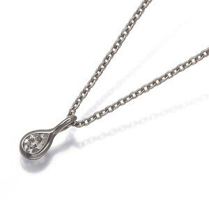 Tiffany & Co. Peretti By The Yard Pear Tear Diamond Pendant Necklace Silver 16"